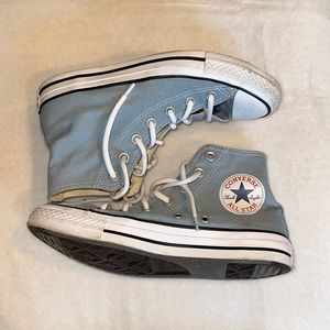 Baby blue high top converse